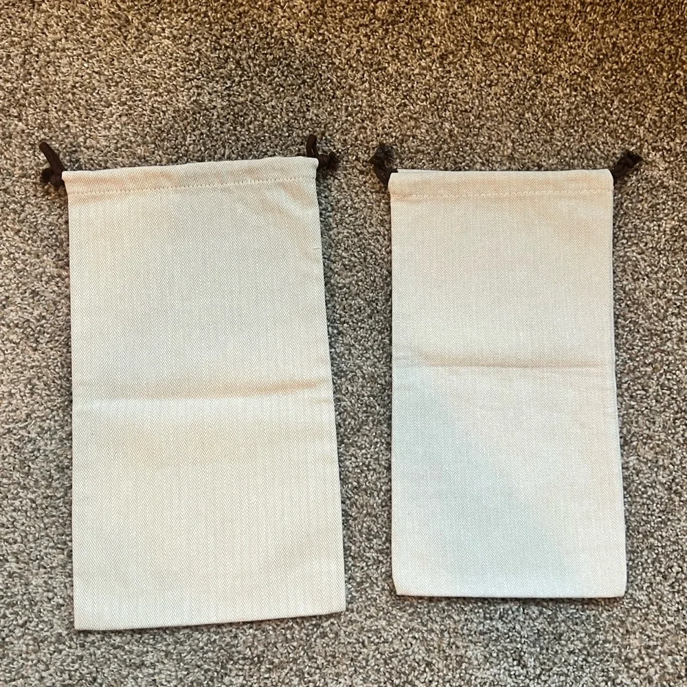 Authentic Hermes Paris Herringbone Dust Bags Set of 2 Drawstring Storage Pouches - Picture 2 of 9